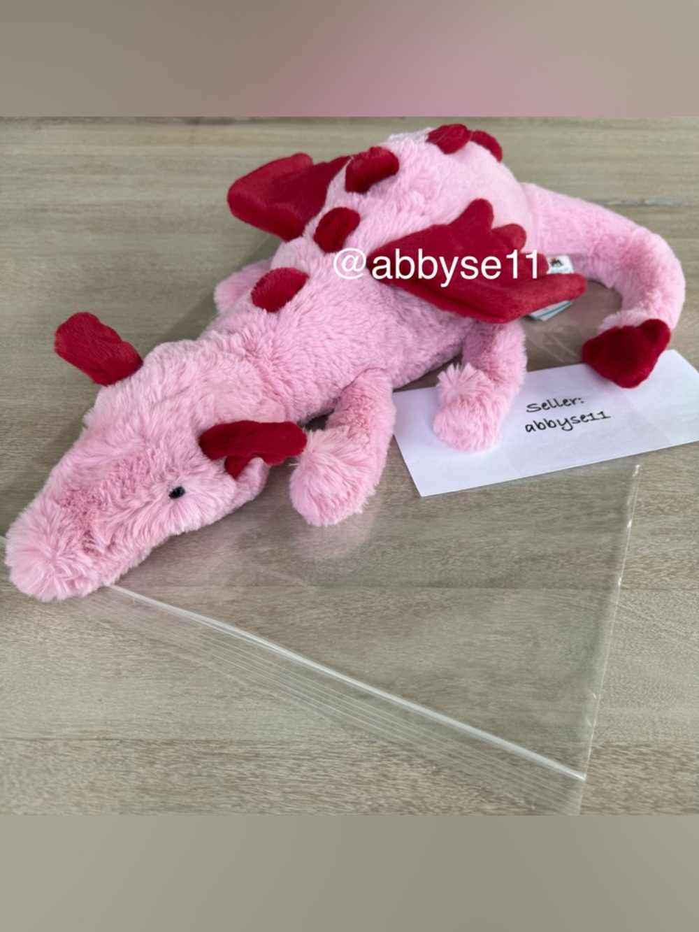 Jellycat Heart Dragon - Authentic - Brand New With Tags - Fast Ship - Picture 2 of 6